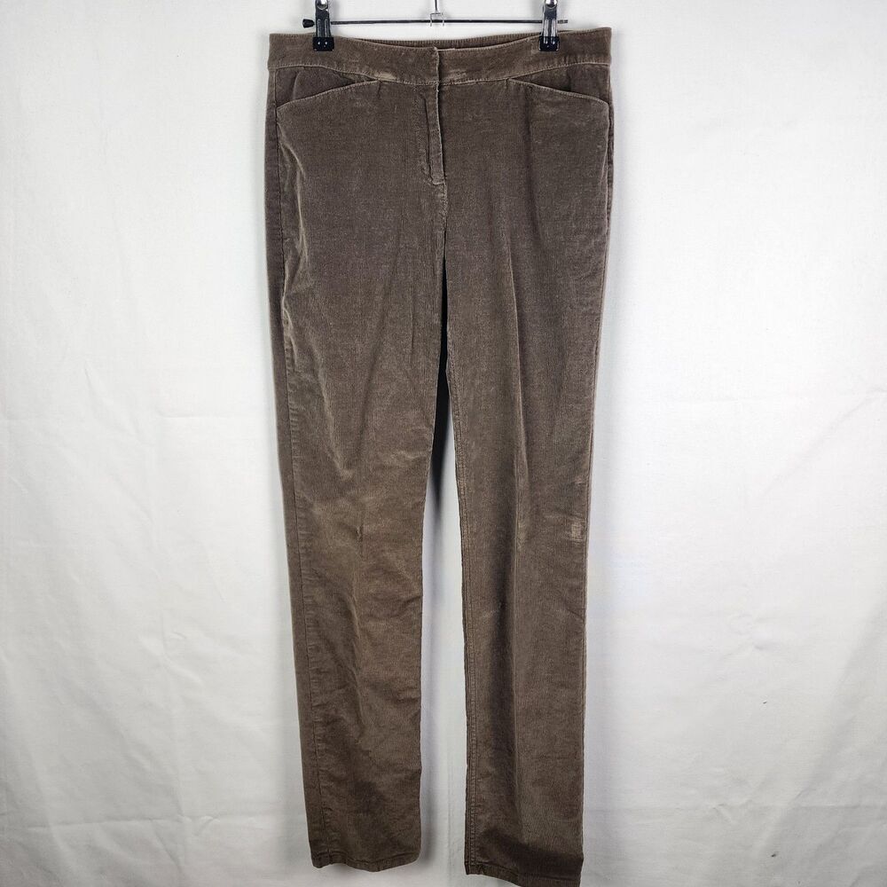 J Jill Brownโ Corduroy Straight Leg Pants Size 4 Tall Office Workwear Business